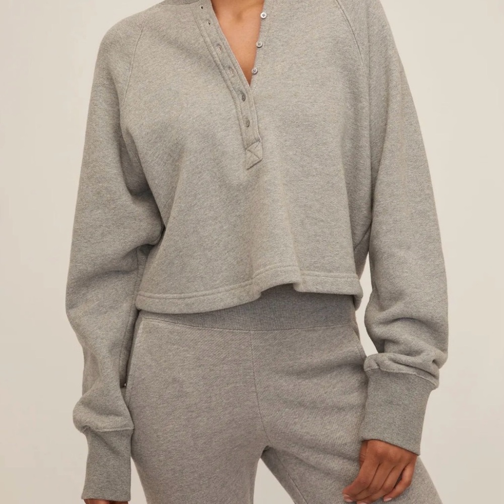 Gray Henley Sweatshirt